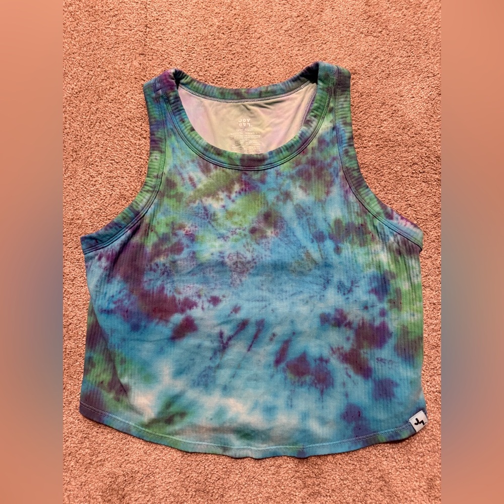 Joy Lab Tie-Dye Sleeveless Women's Cropped Tank Top Size L